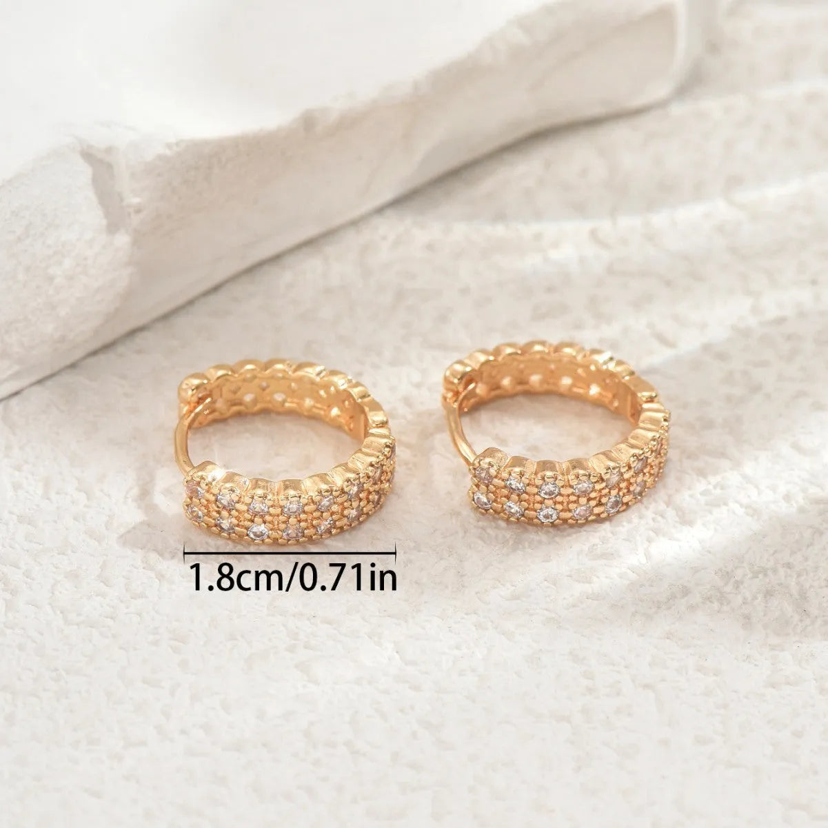 Geometry pattern copper ear studs with round, dot and ring elements in European-American style
