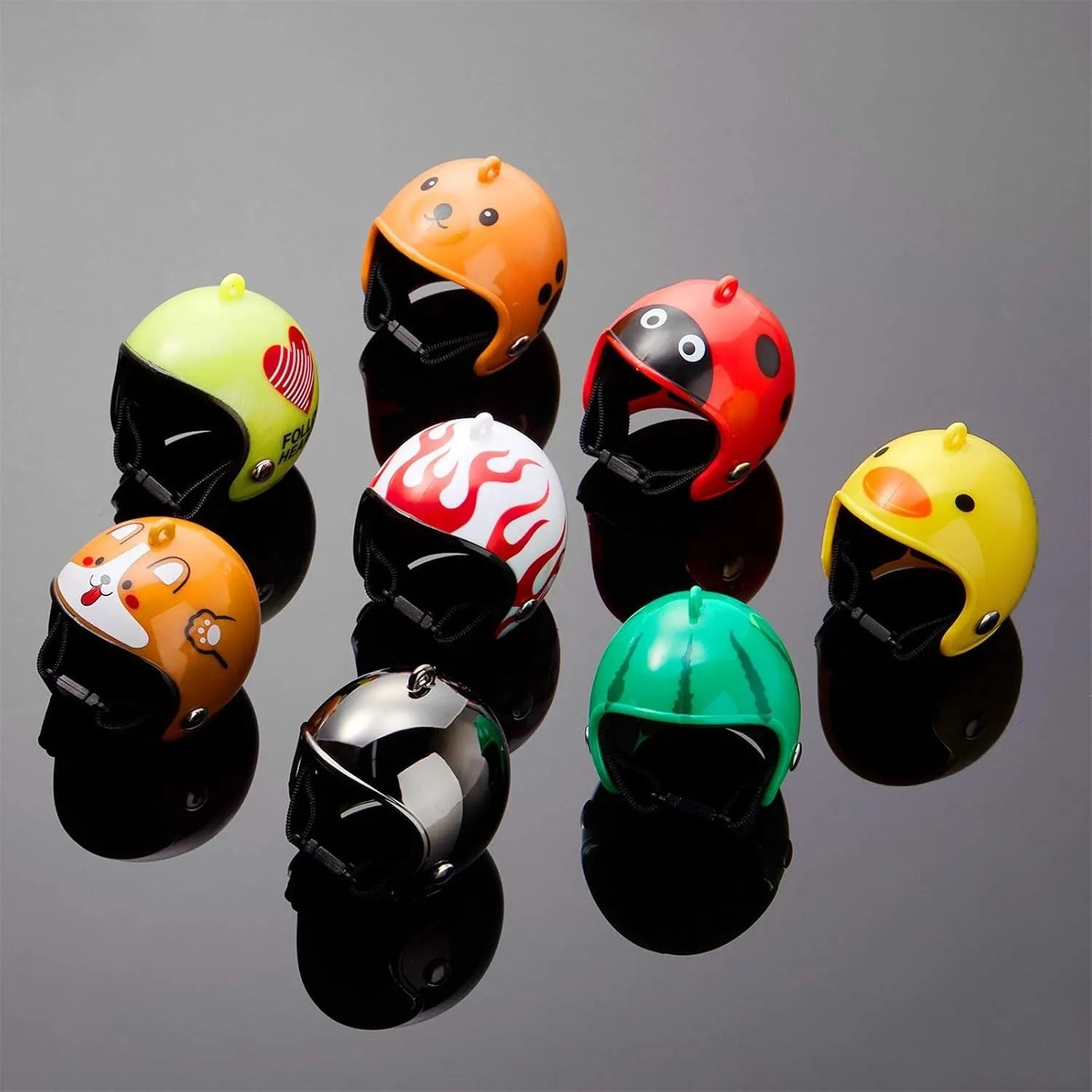 Small pet safety helmet for chickens and birds with adjustable elastic bands
