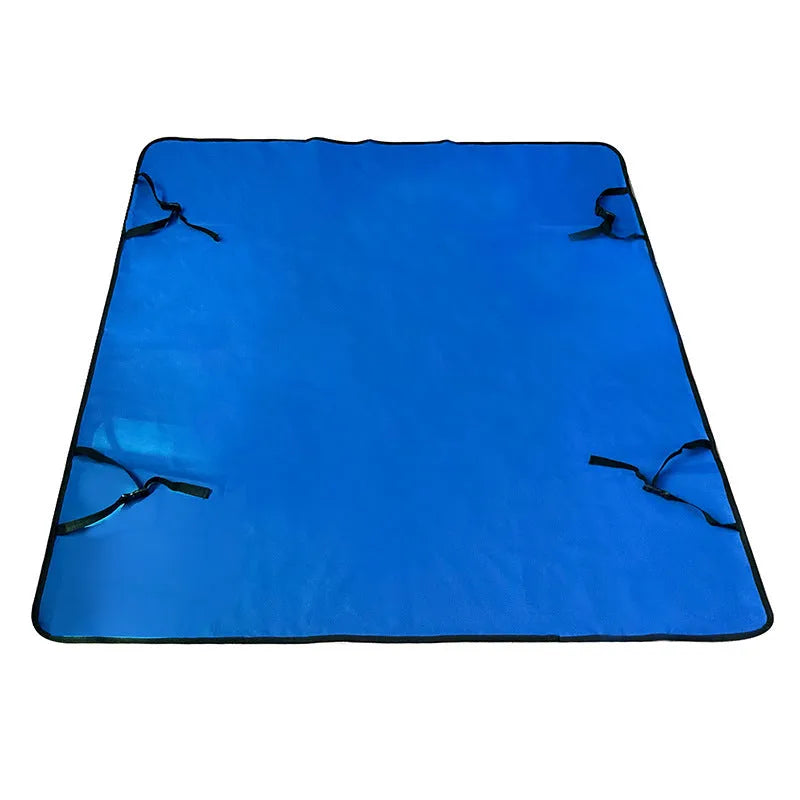 Dog car seat protector mat on rear bench seats in grey dog footprints pattern