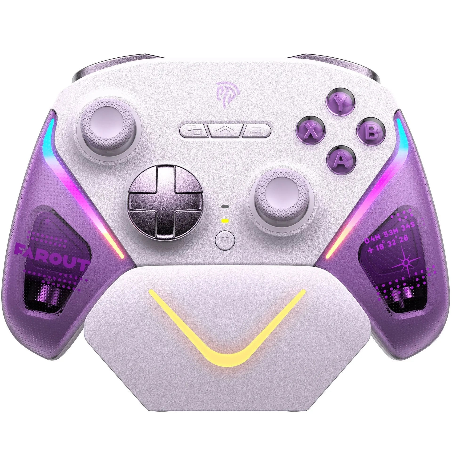 Rocker Smart Startstop Charging Base for wireless game controllers in black, green, or purple