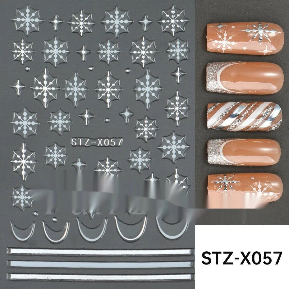 Black and silver stripe nail art stickers for French manicure designs in plastic material