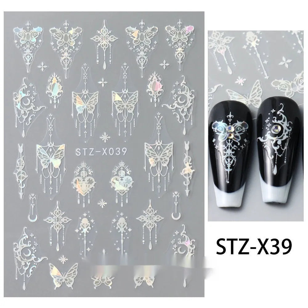 Black and silver stripe nail art stickers for French manicure designs in plastic material