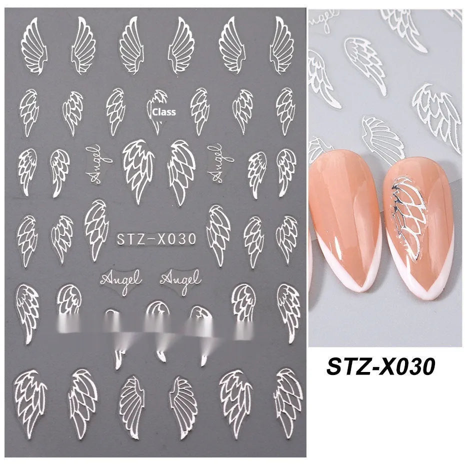 Black and silver stripe nail art stickers for French manicure designs in plastic material