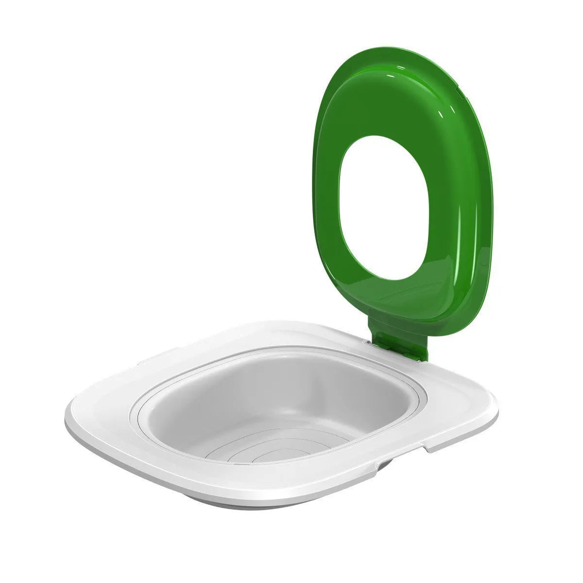 Fifth generation ABS plastic cat litter tray in grey, green, or blue colour.