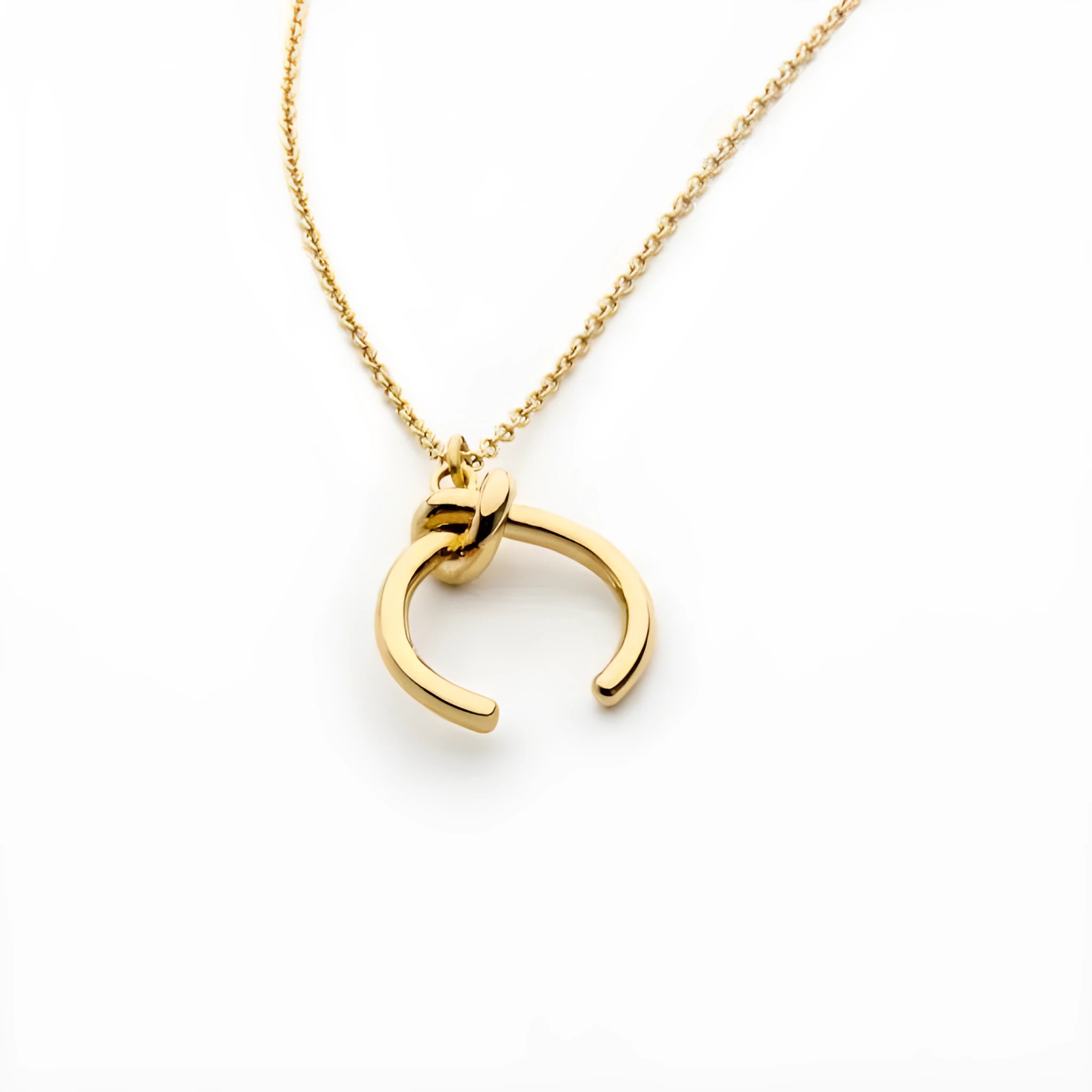 Vintage geometric copper pendant necklace with adjustable cross chain in gold finish