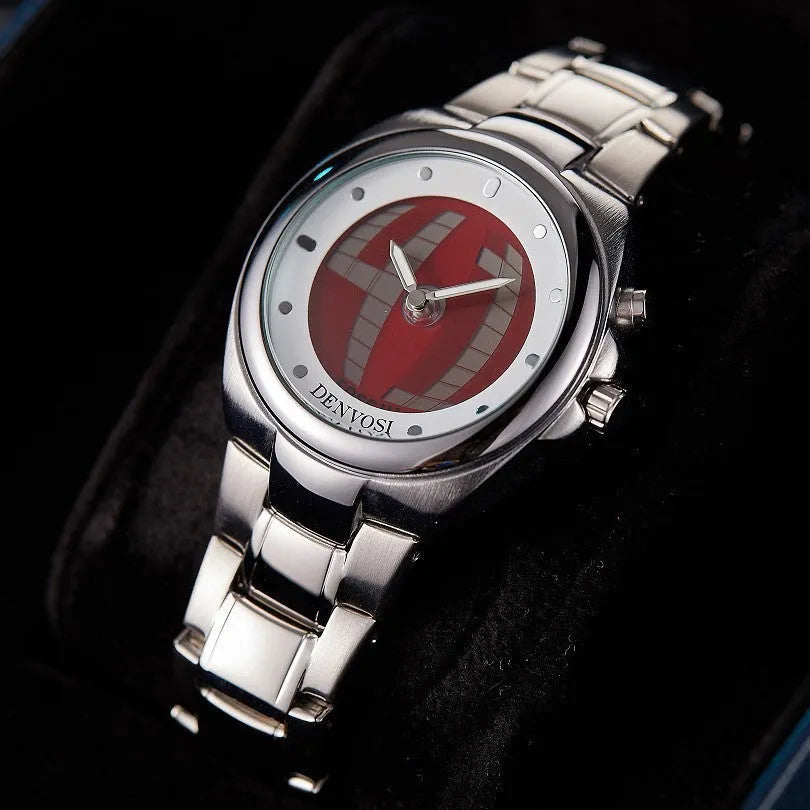 Y2K digital dual display men's watch with 40mm mineral glass face and stainless steel buckle
