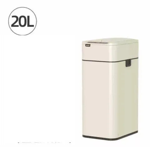 Stainless steel smart inductive trash can with square shape available in multiple sizes for kitchen and office