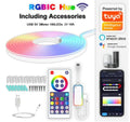3 metre long RGB neon light strip showing colour-changing LEDs with remote control