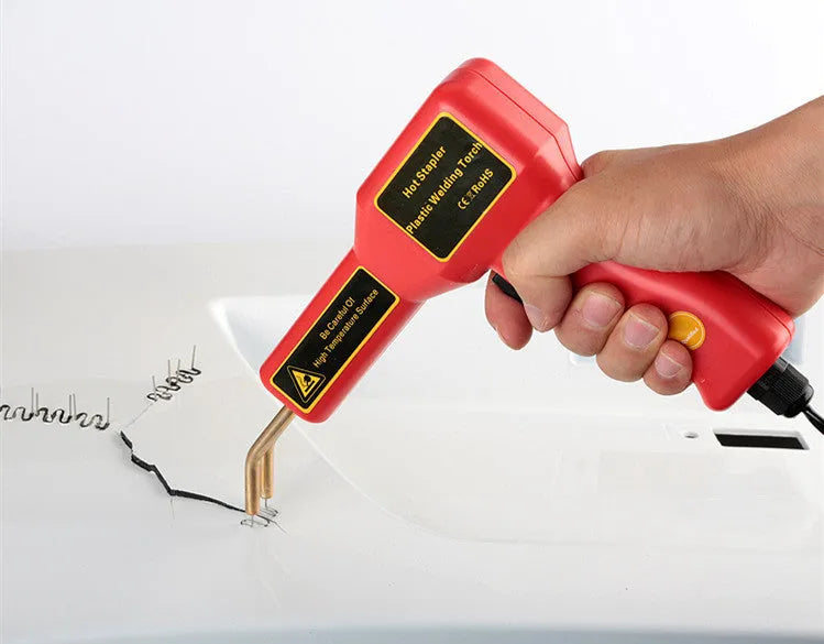 Professional plastic welding gun for car bumper repairs with LED light and 1.7m power cord