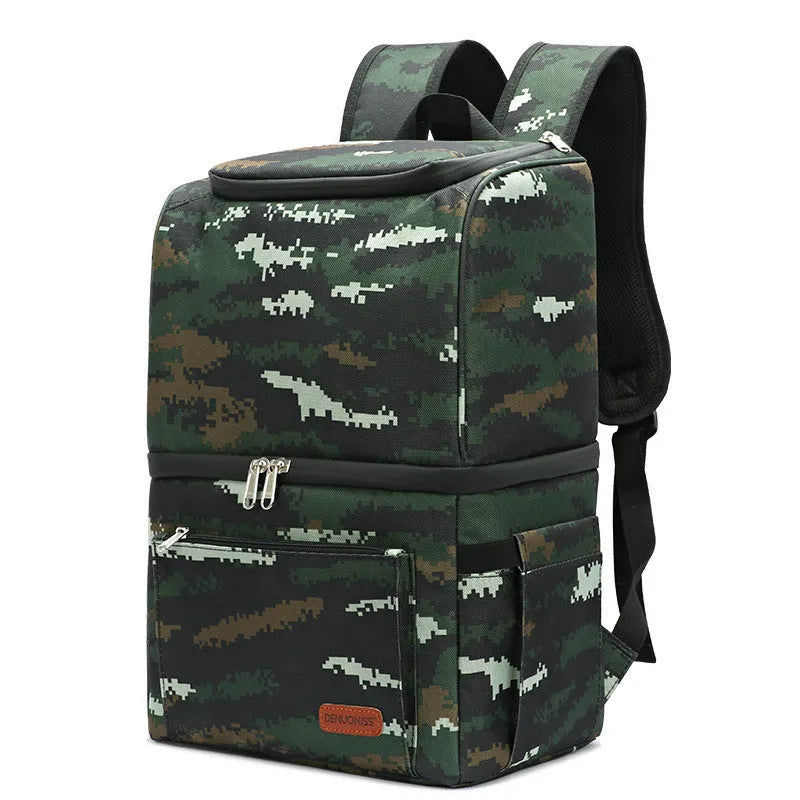 Double layer insulated waterproof backpack in Oxford cloth with 22L capacity for picnics