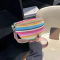Bohemian style straw woven women's shoulder bag with adjustable strap in pink colour