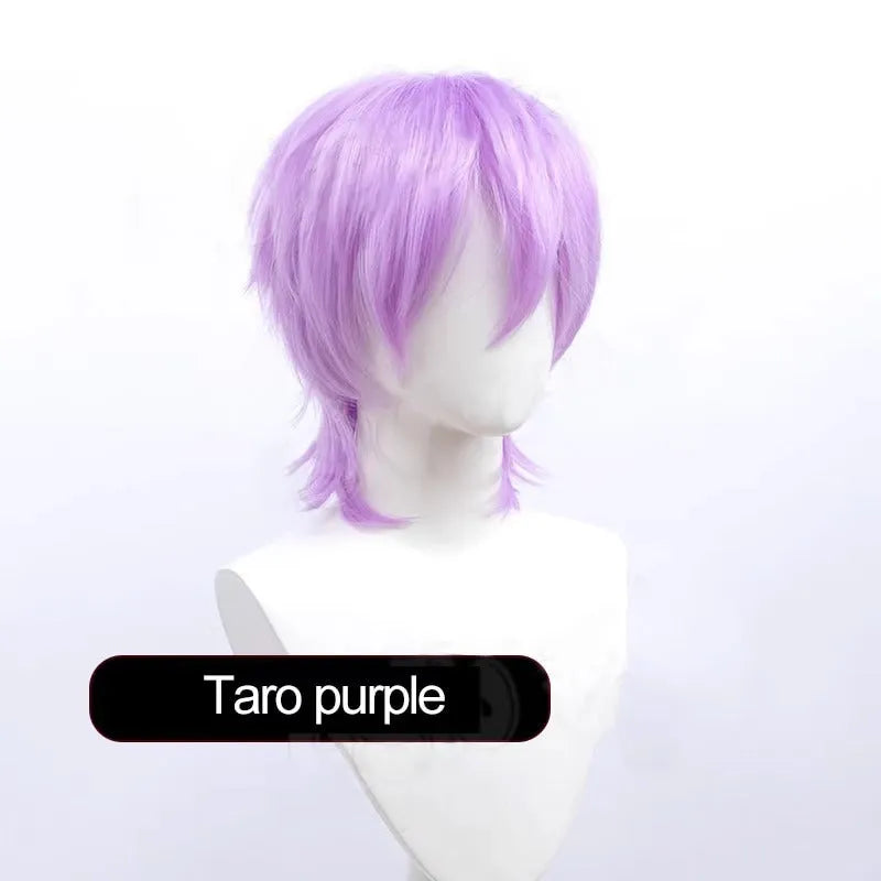 Short hair cosplay wig for men with anti-curling construction in various colour options