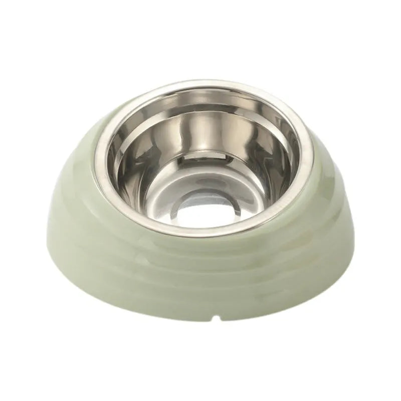 Plastic single cat bowl in beige, brown, and light green colour options