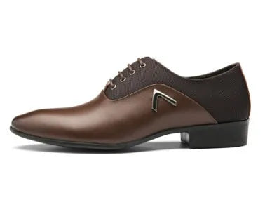 Men's Oxford shoes in artificial PU leather with rubber soles available in black, brown, and yellow