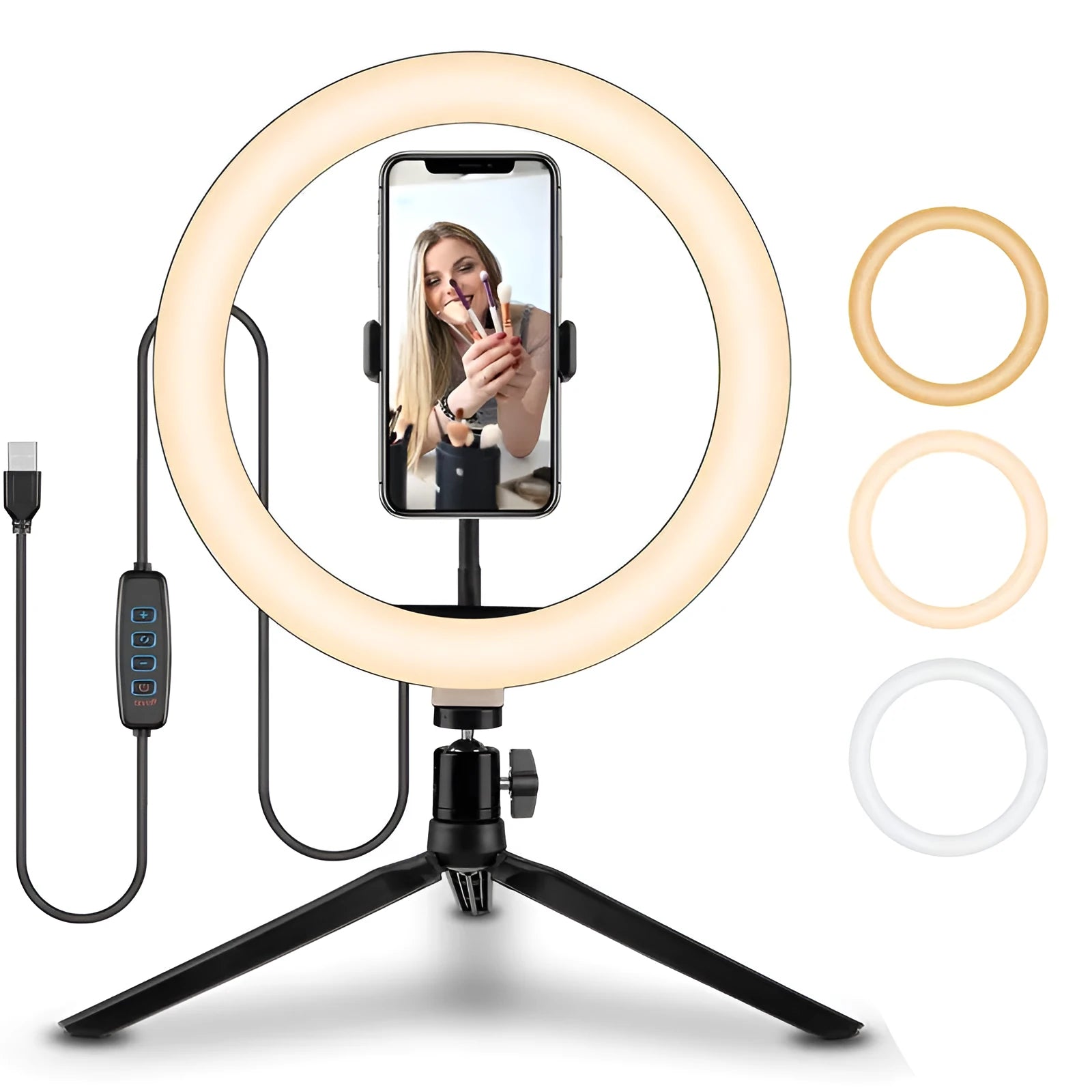10 inch ring selfie light with metal bracket for smartphone photography