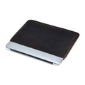 Men's brown crazy horse leather horizontal computer liner bag showing compartments and wear-resistant construction