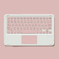 Mute wireless mouse and touch keyboard set in pink green black and white with USB Bluetooth dual-mode for tablets