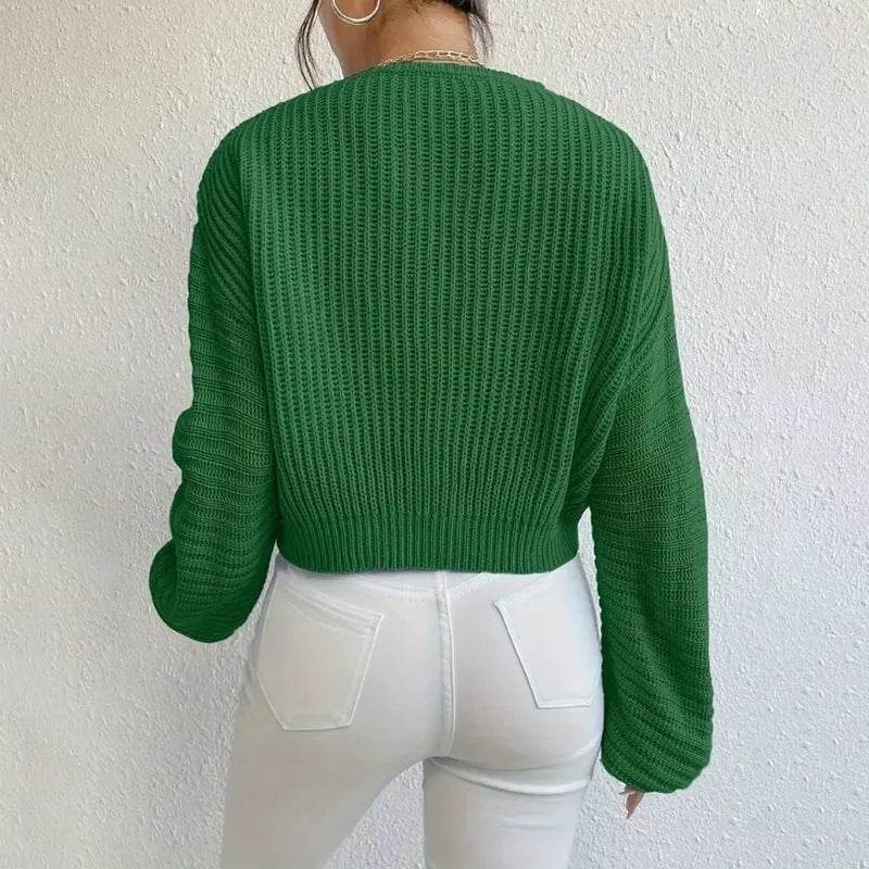 Women's solid colour long sleeve pullover in polyester fabric available in five colours