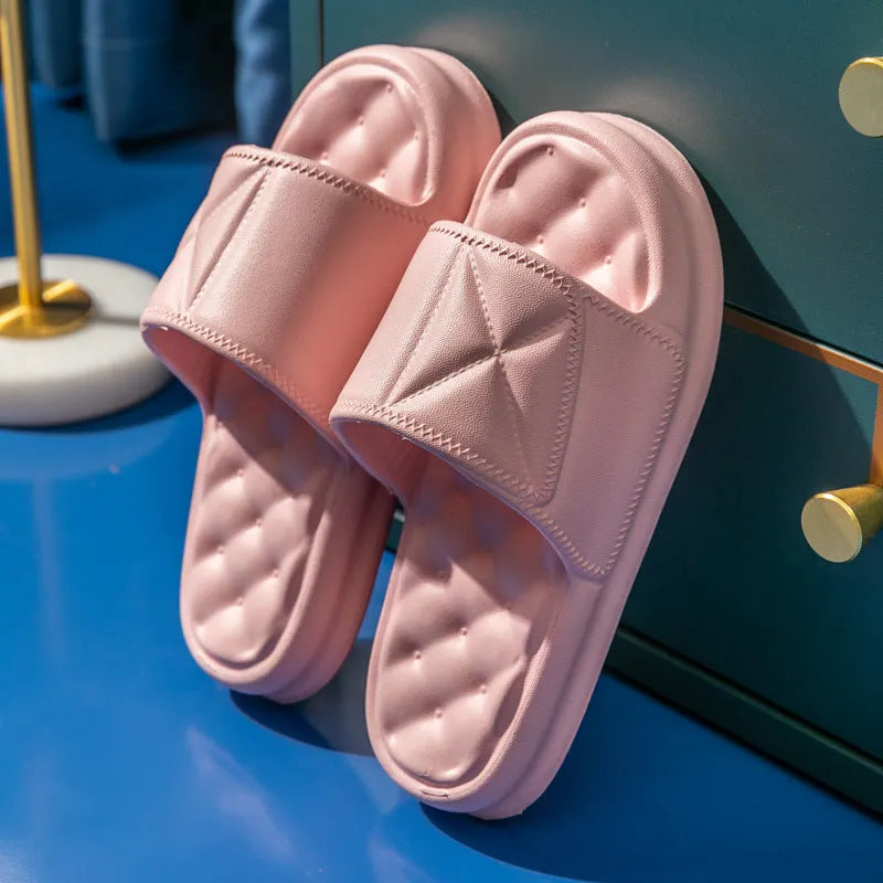 EVA bathroom slippers with thick non-slip sole in five colour options