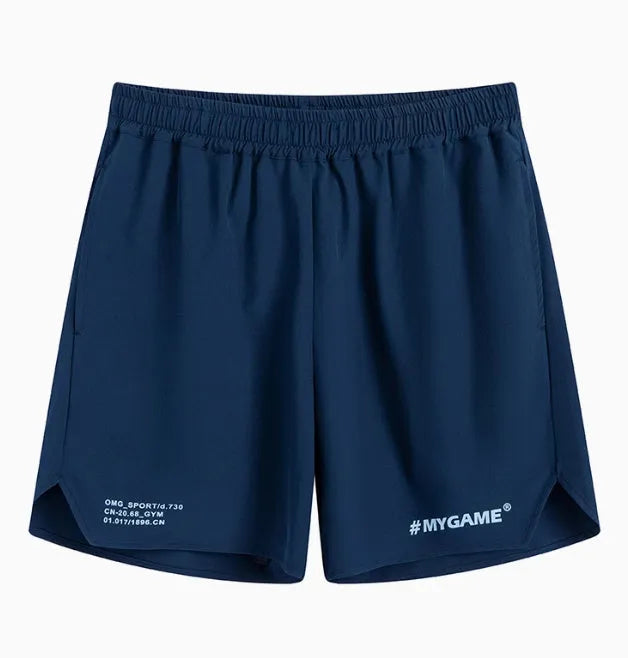 Men's grey compression fitness shorts with four-point design for summer training