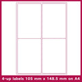 Blank FBA barcode label paper showing A4 sheet with multiple grid format examples.