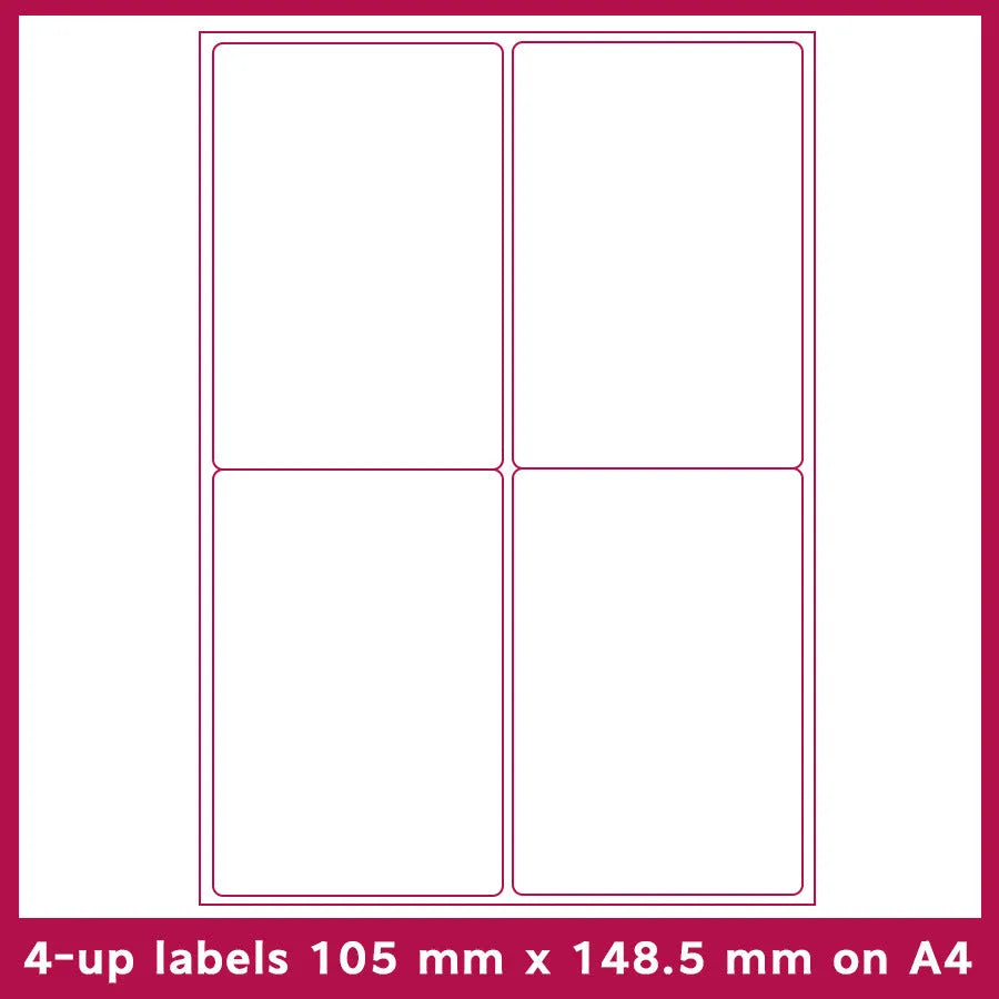Blank FBA barcode label paper showing A4 sheet with multiple grid format examples.