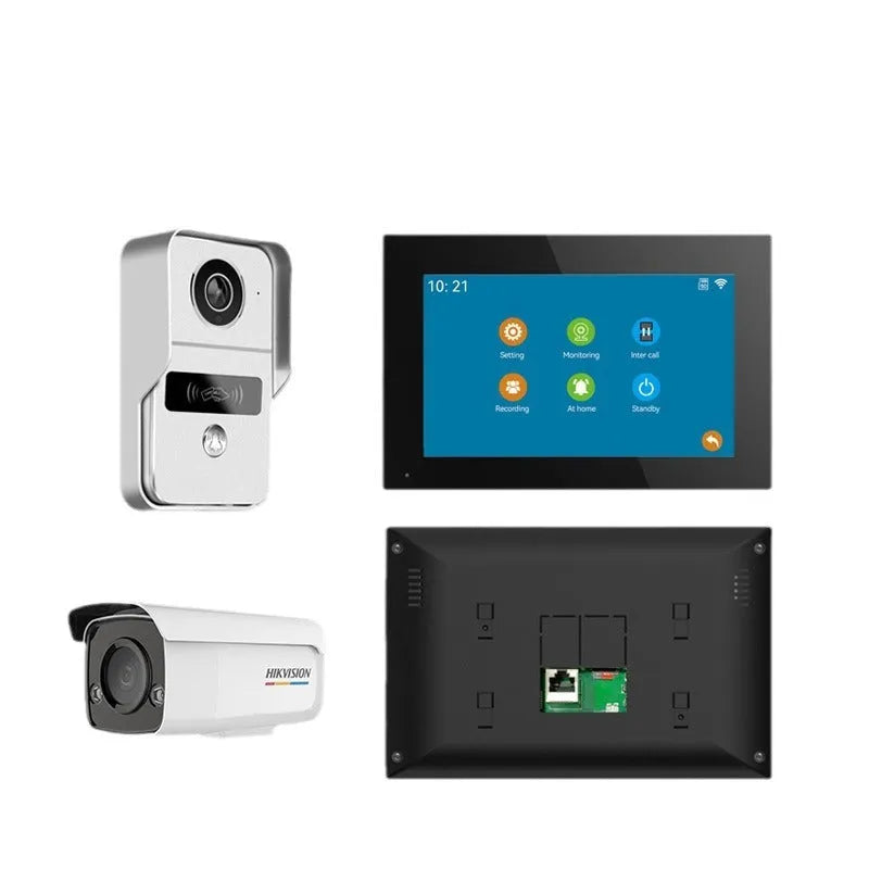 10-inch wireless video intercom doorbell system with colour HD camera and remote unlocking capability