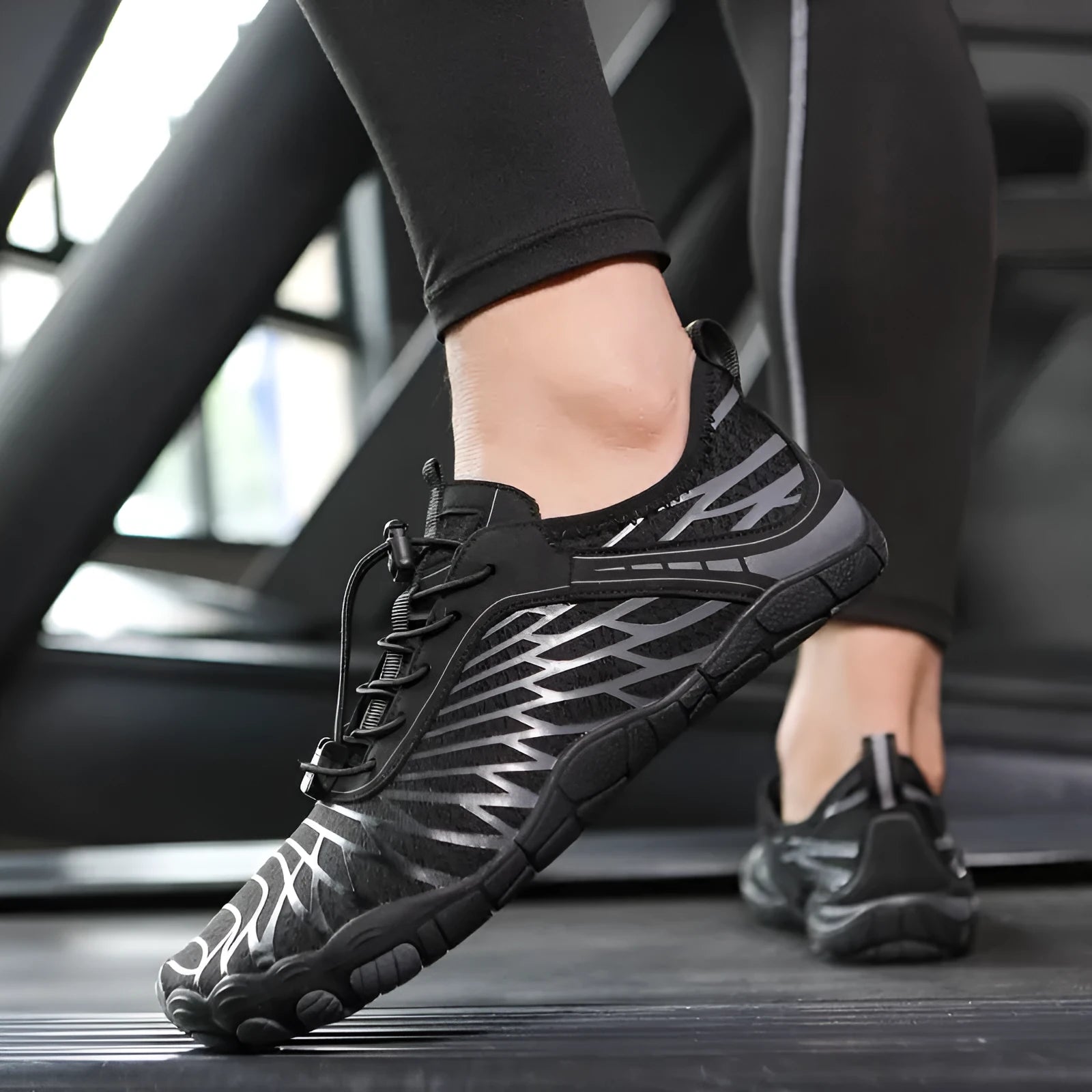 White lace-up casual sports shoes with a breathable inner and textured non-slip rubber outsole.