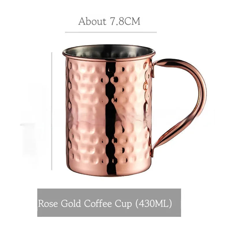 Stainless steel Moscow mule cup with copper plating in multiple colour options and capacity sizes