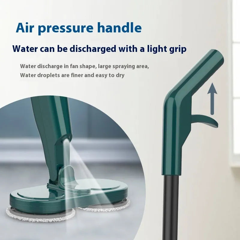 S5 Green cordless sweeping and mopping machine with USB charging port and separate washbasin