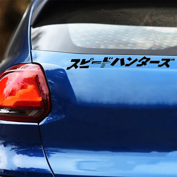 35x35 cm reflective Japanese car stickers in black and white colours