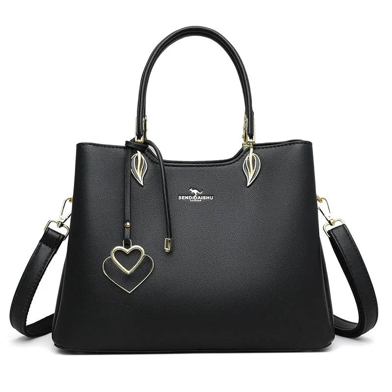 Women's PU leather messenger bag in multiple colours with cross-body strap and stitching detail