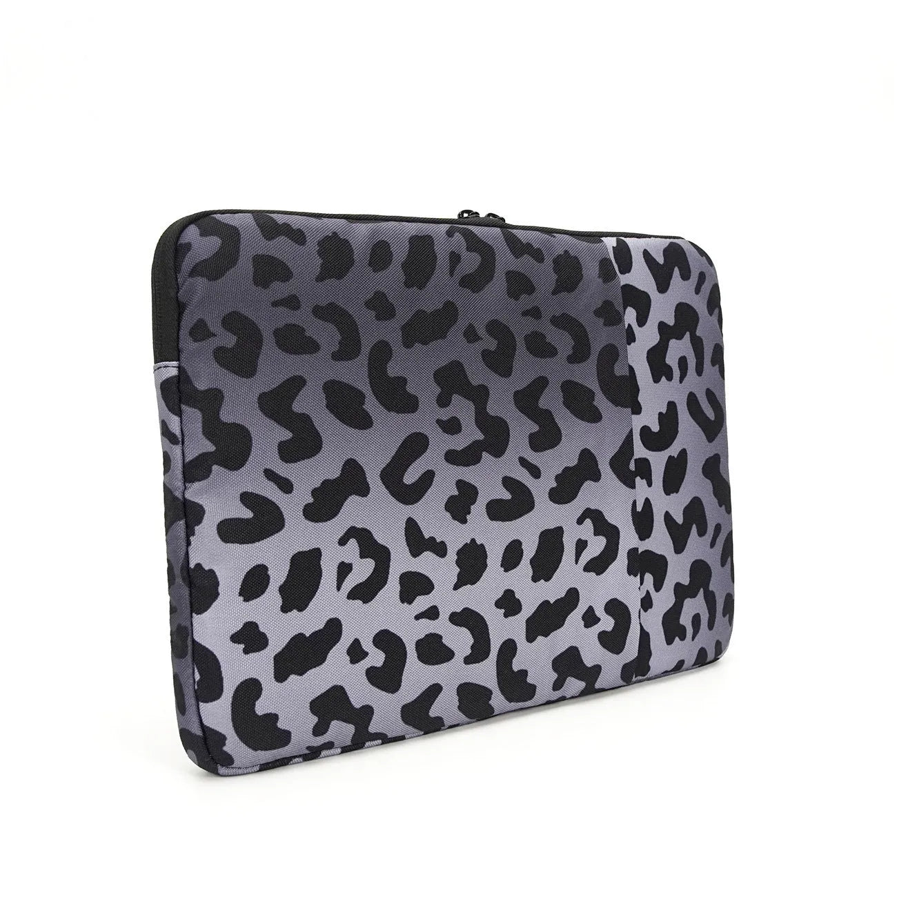 Leopard print laptop sleeve with anti-shock flannel lining for 13-inch or 15.6-inch laptops