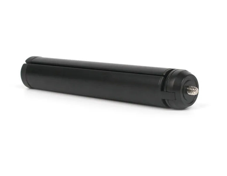 Black aluminium alloy mobile phone tripod stabiliser compatible with iPhone handheld photography accessory