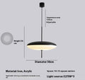 Nordic modern art retro chandelier with UFO-shaped shade in black and white colour option