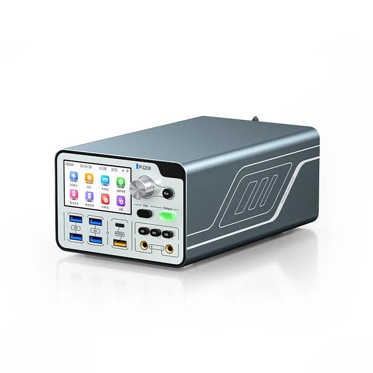 320W intelligent regulated power supply meter with 3.0 inch IPS display and connection cables for mobile phone repair