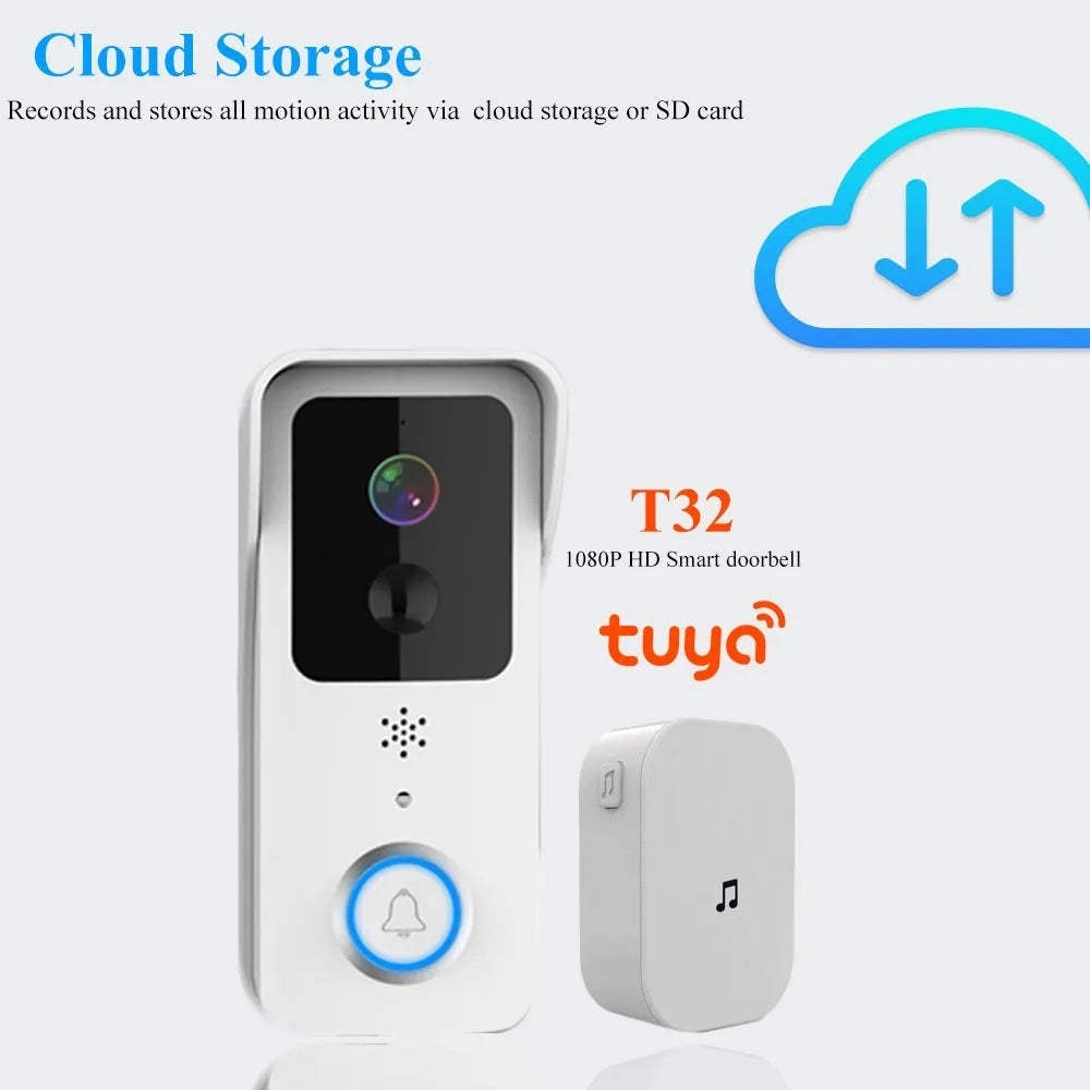 Waterproof visual doorbell with HD camera and intercom for smart home security