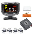 Intelligent wireless reversing sensor system with digital display, LED light bar, and four vehicle probes.