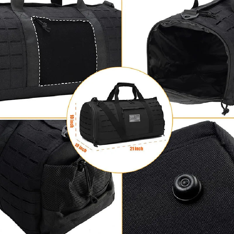 Men's waterproof Oxford cloth sports fitness handbag with air pillow belt in khaki, green, or black