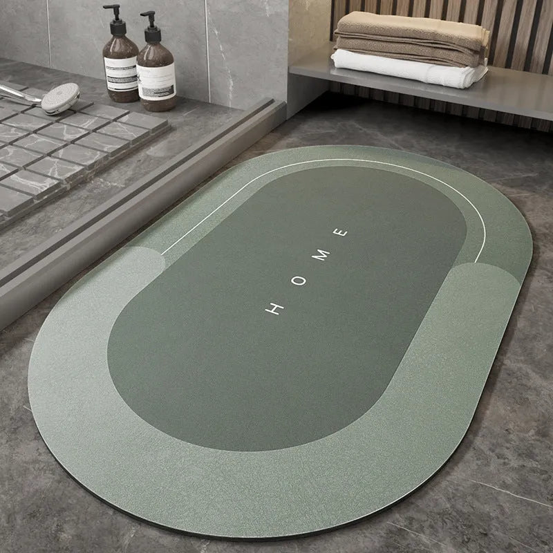 Blended bathroom floor mat for sliding door cushioning in blue colour rectangular shape