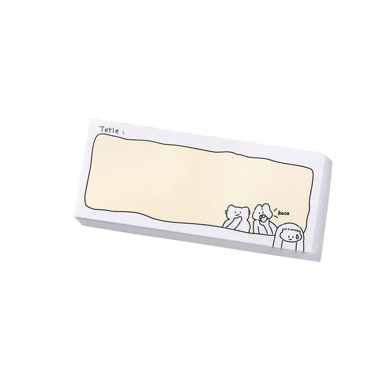 Cartoon sticky note notepad with heartbeat delivery theme in one of six decorative styles