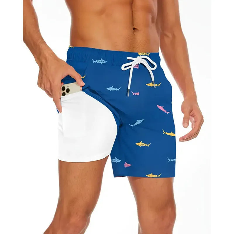 Men's loose fit polyester beach shorts in multiple colours available up to size 5XL