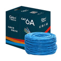 Blue Super Six Gigabit Ethernet cable spool with oxygen-free copper cores for network installations