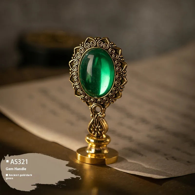 Wooden wax seal handle in a selection of different colour and decorative finishes.