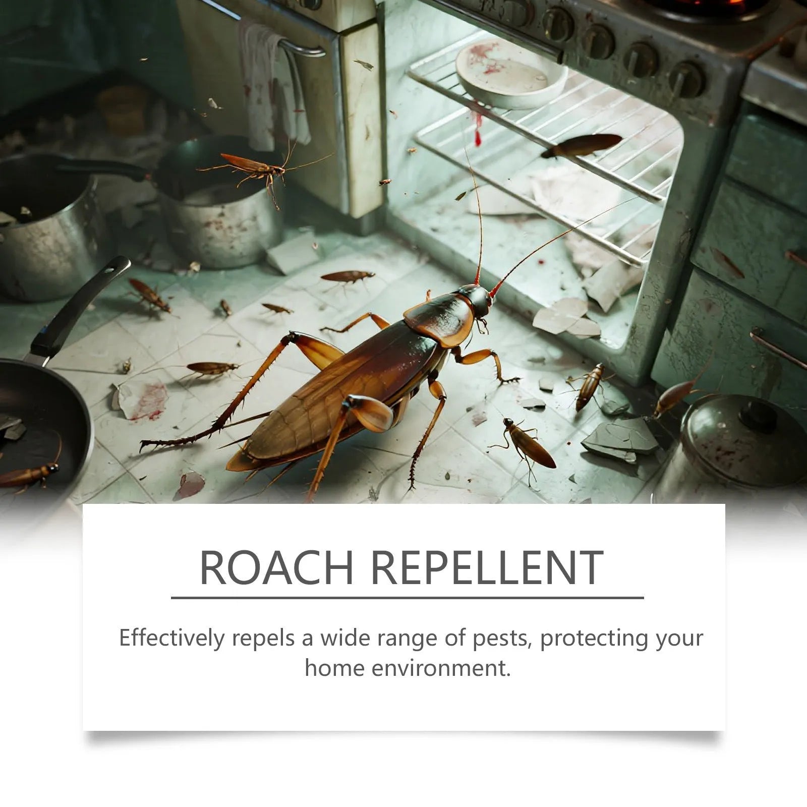 Cockroach killer bait sticker and glue trap pack with eight bait formula stickers and eight adhesive boards