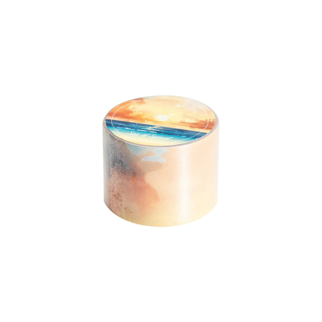Japanese paper sky theme journal stickers tape roll showing colourful clouds design