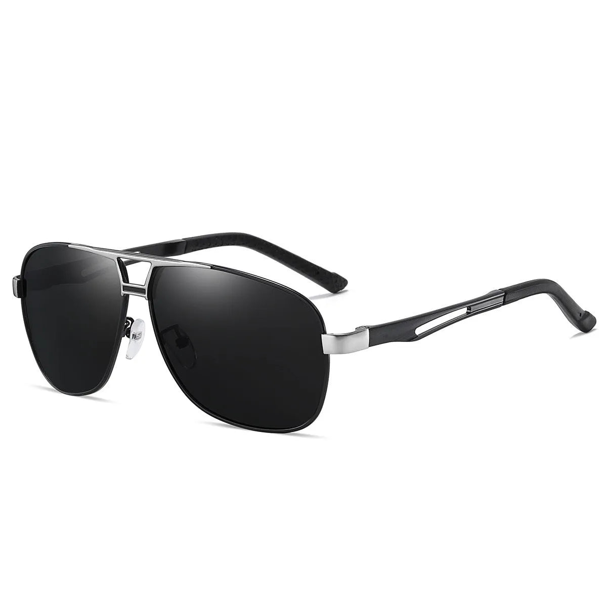 Men's orange red polarised aviator sunglasses with a metal frame