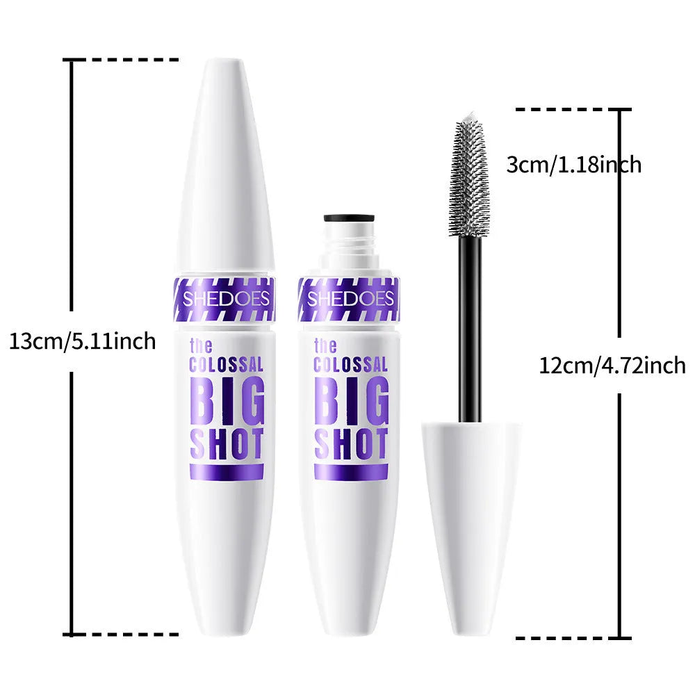 White waterproof curling mascara tube with 10ml quick-drying thick formula