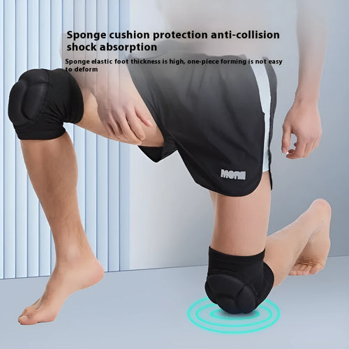Pair of black thick sponge kneepads for dance and sports knee protection