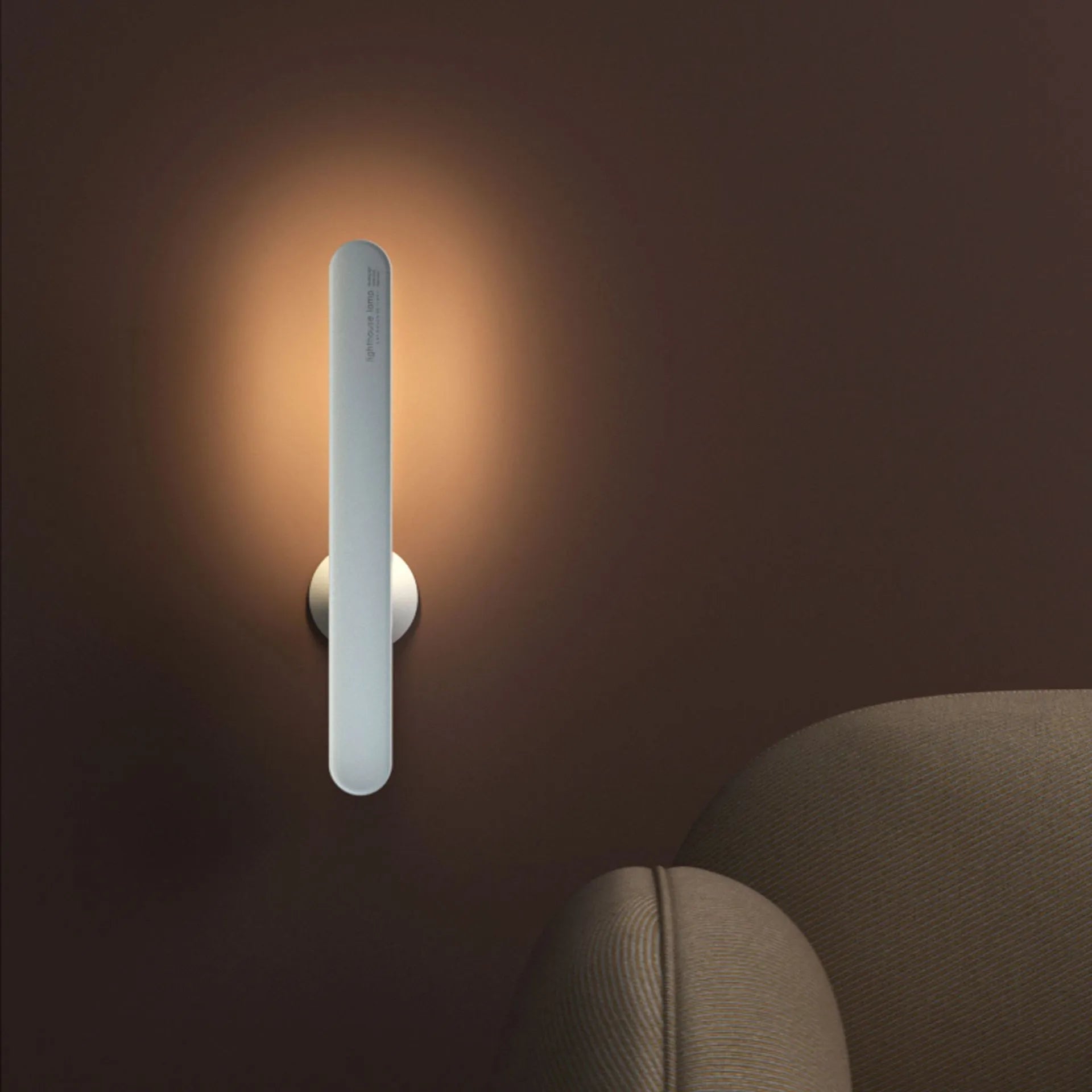 Geometric wireless table lamp with magnetic base in khaki colour